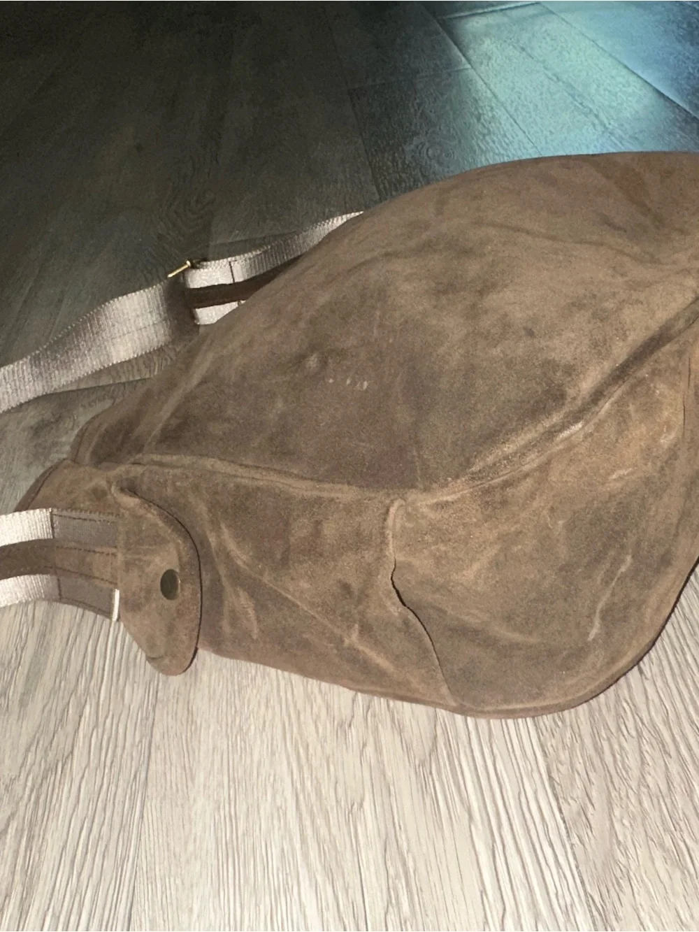 Made In Morocco Dark Brown Suede Leather Messenger Archive Bag Purse